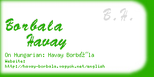 borbala havay business card